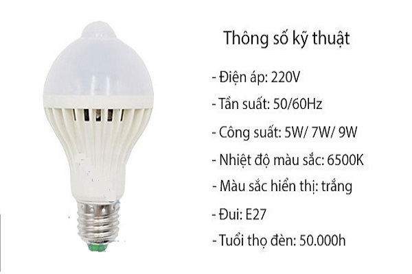 Đèn led cảm ứng chuyển động PIR