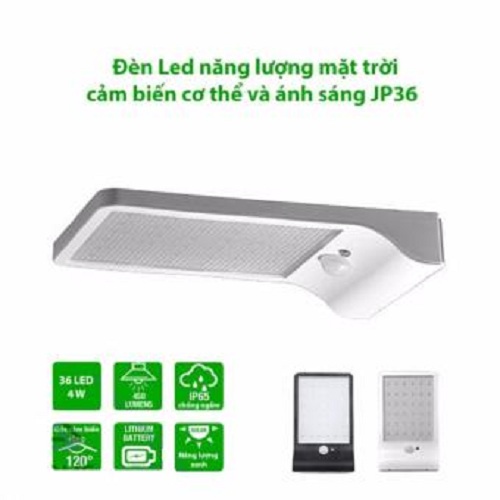 Đèn Led năng lượng mặt trời cảm biến cơ thể và ánh sáng JP36