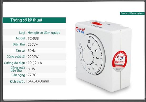 Ổ cắm hẹn giờ tắt đếm ngược Kerde TC-938