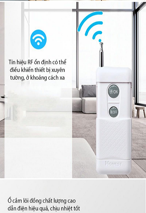 Ổ cắm điều khiển từ xa 1 km công suất lớn Honest HT-6805W