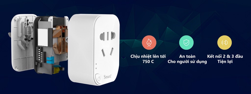 Phân phối Ổ CẮM WIFI THÔNG MINH SMARTZ SK08