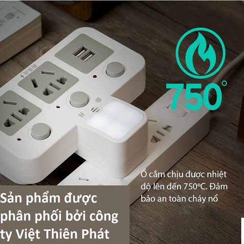 Ổ cắm mở rộng kèm cổng sạc USB kiêm đèn ngủ DINGXIANG DXU01