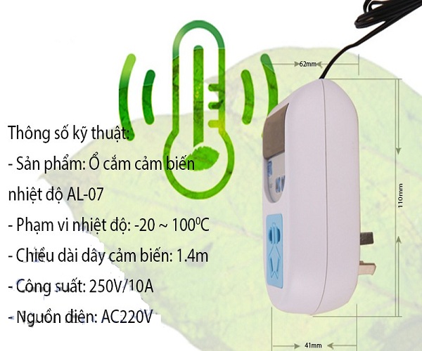 Ổ CẮM CẢM BIẾN NHIỆT ĐỘ AL-07