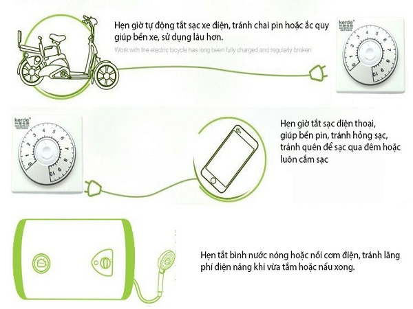 Ổ cắm hẹn giờ tắt đếm ngược Kerde TC-938