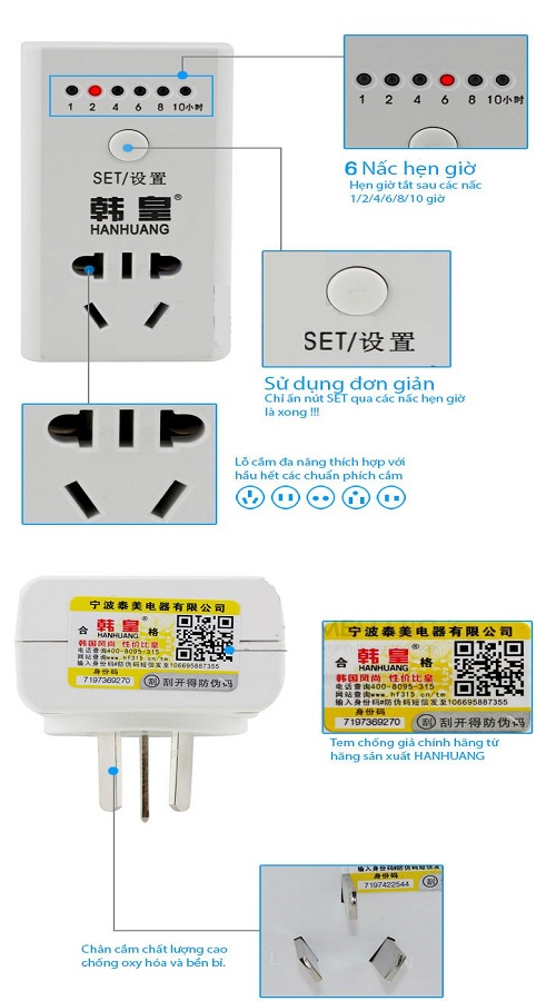 Ổ CẮM HẸN GIỜ TẮT HANHUANG HG-08