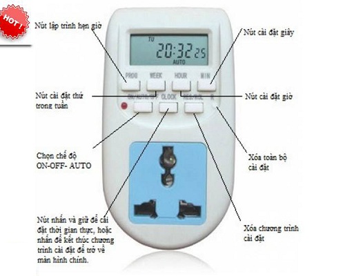 Ổ cắm hẹn giờ điện tử bật, tắt tự động AL-06