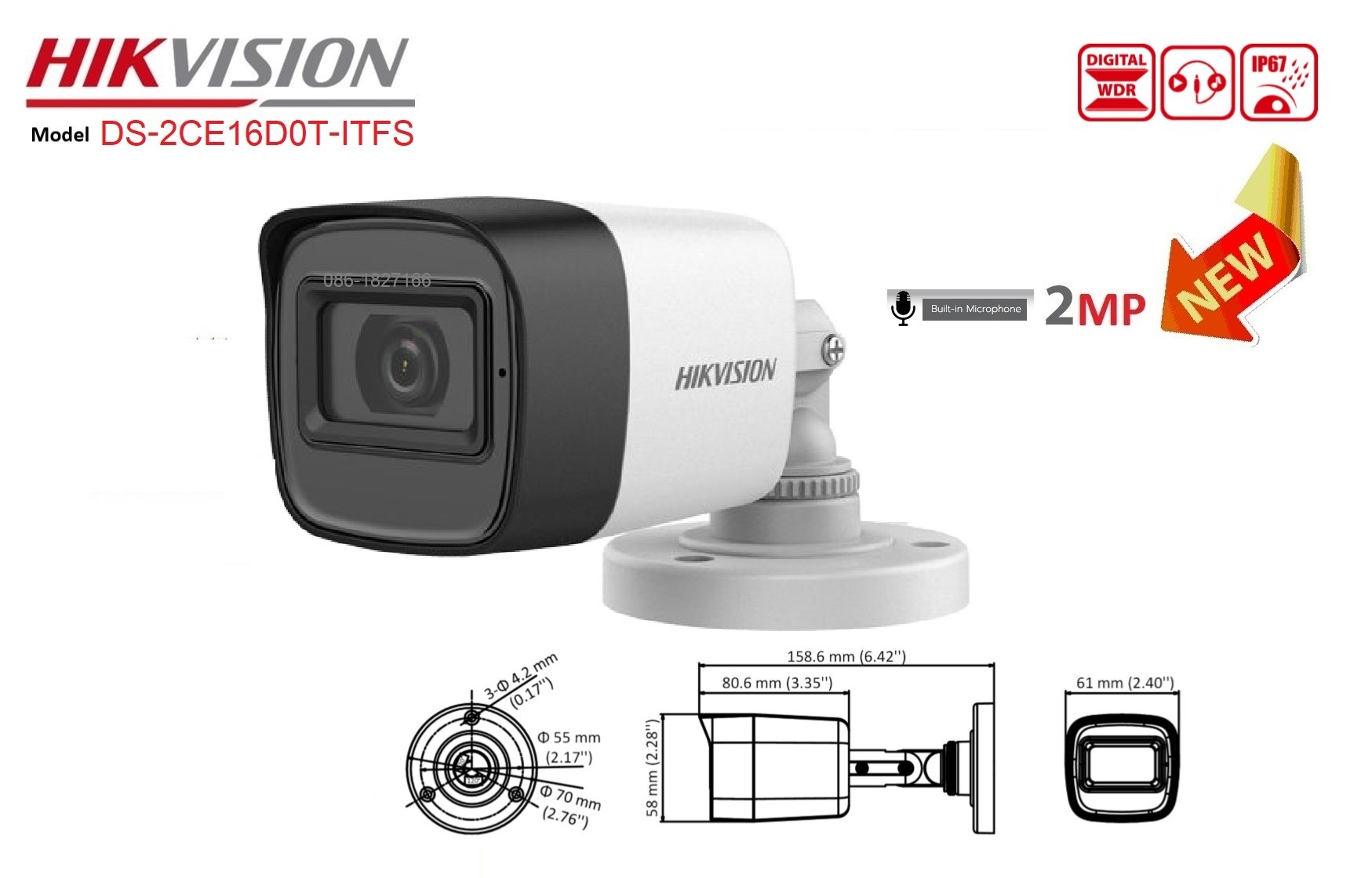 Đại lý phân phối Camera HDTVI 2MP HIKVISION DS-2CE16D0T-ITFS chính hãng