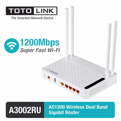 Đại lý phân phối Bộ phát wifi Totolink A3002RU AC 1200Mbps chính hãng