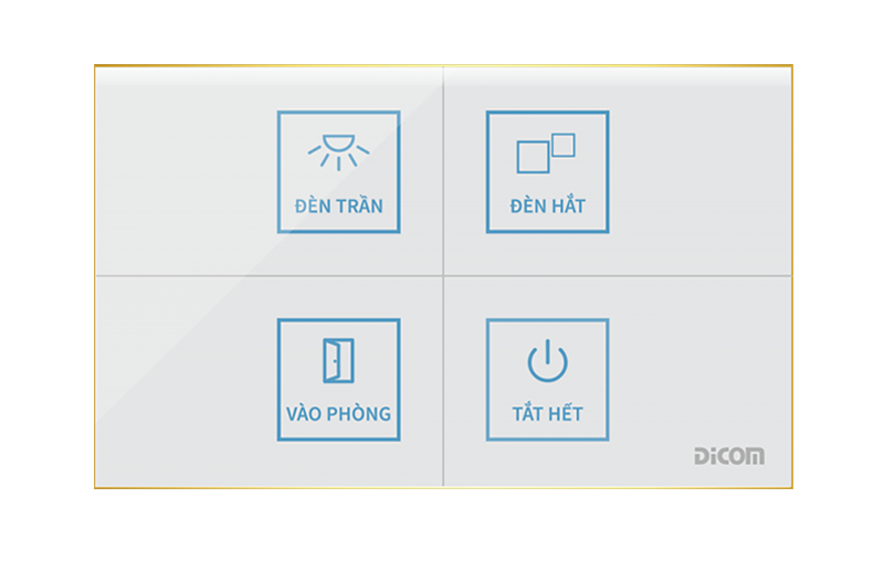 Đại lý phân phối CÔNG TẮC CẢM ỨNG DICOM HCN NGANG 4 NÚT