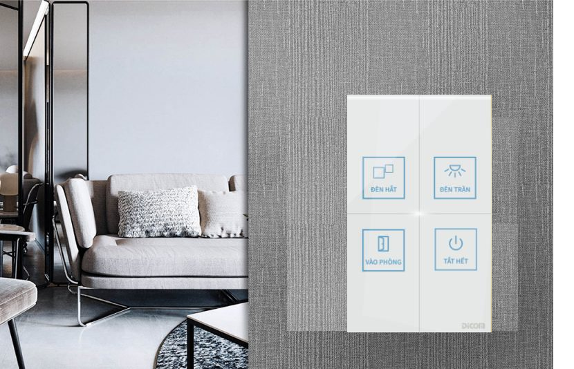 Đại lý phân phối CÔNG TẮC CẢM ỨNG DICOM HCN DỌC 4 NÚT