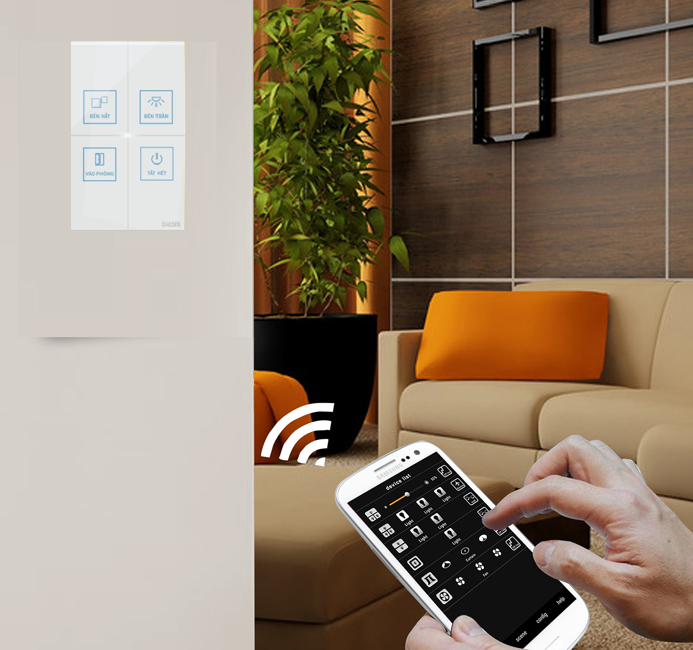 Phân phối CÔNG TẮC CẢM ỨNG DICOM HCN DỌC 4 NÚT