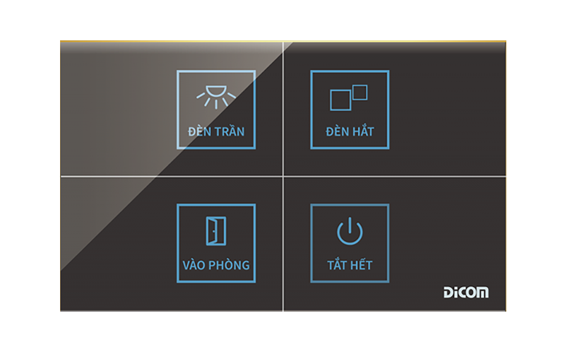 Bán CÔNG TẮC CẢM ỨNG DICOM HCN NGANG 4 NÚT giá rẻ