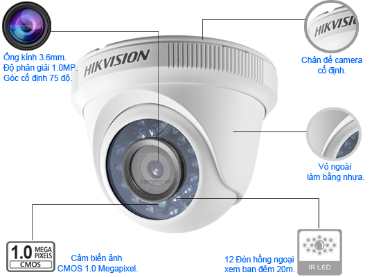 Bán Camera HDTVI HIKVISION DS-2CE56C0T-IR giá rẻ nhất Hà Nội