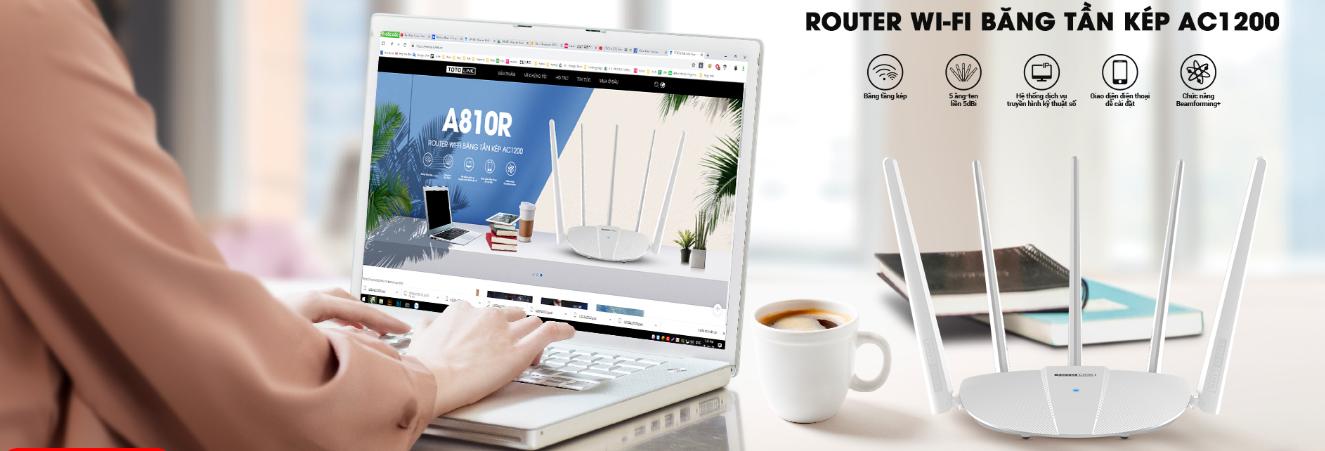 Lắp đặt Bộ phát wifi Totolink A810R AC1200 uy tín