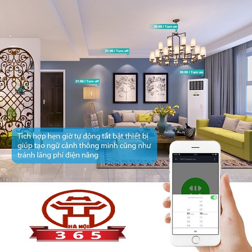 Hộp công tắc WiFi thông minh HMT10/16 với tính năng Hẹn giờ