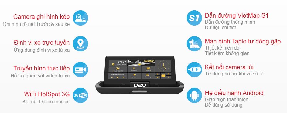 Camera hành trình Vietmap D20 với nhiều tính năng