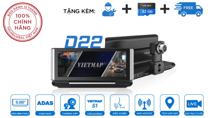các tính năng của Camera Hành Trình Vietmap D22