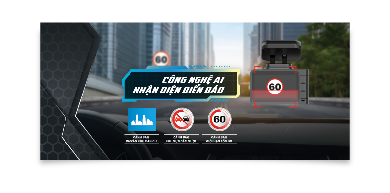 Camera hành trình VIETMAP R4A nhận diện biển báo