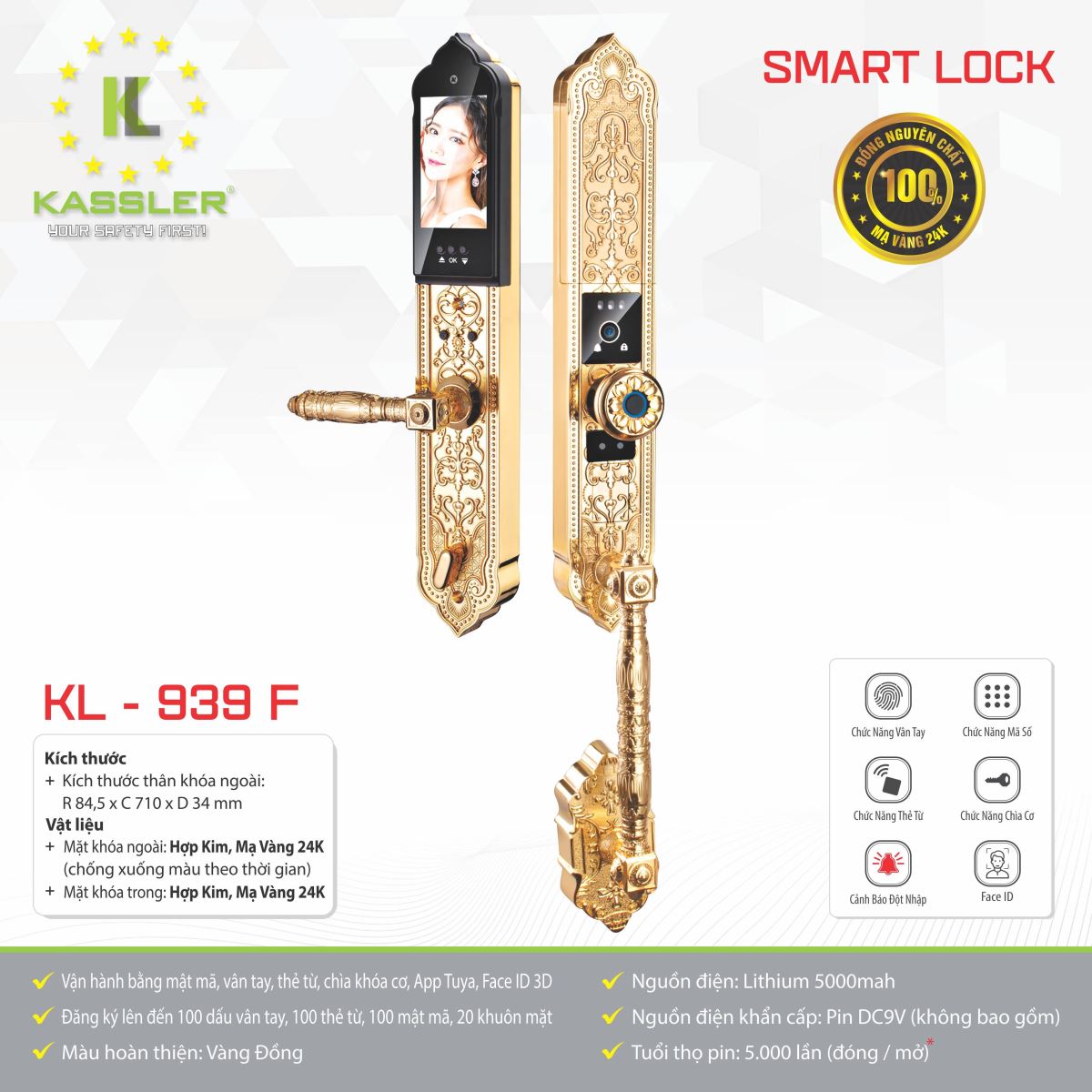 Khóa đại sảnh Kassler KL-929F chính hãng