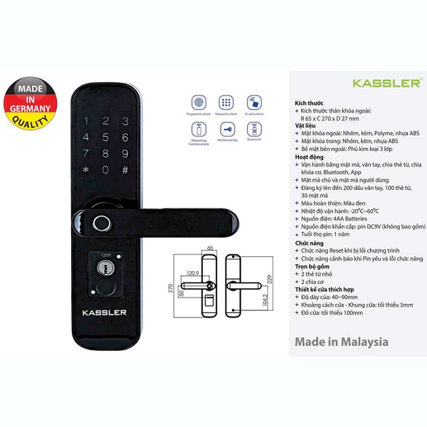 Thông tin về khóa Kassler KL-668 APP