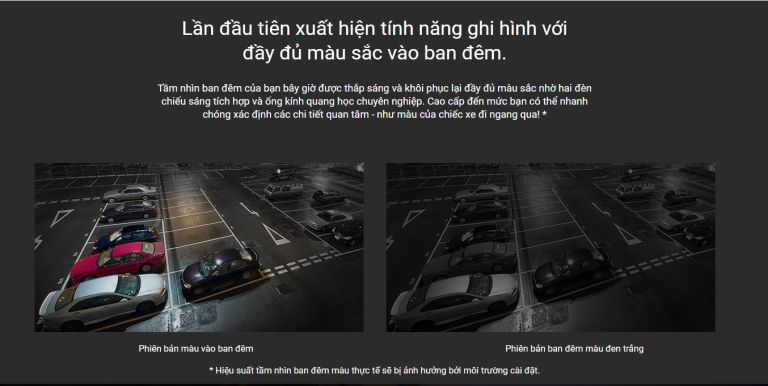 Chế độ ghi hình màu vào ban đêm camera C3W color night vision pro 4mp