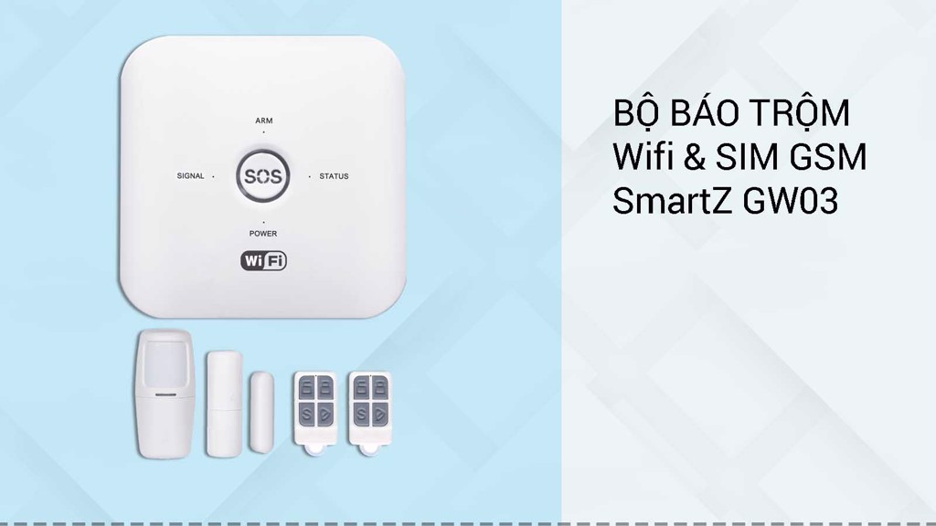 Bán BỘ KIT BÁO TRỘM WIFI + SIM GSM SMARTZ GW03 giá rẻ