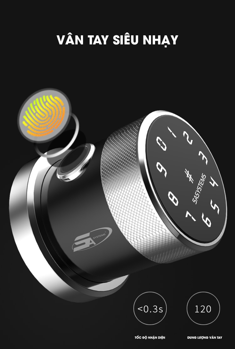 KHÓA VÂN TAY 5ASYSTEMS B2 chính hãng