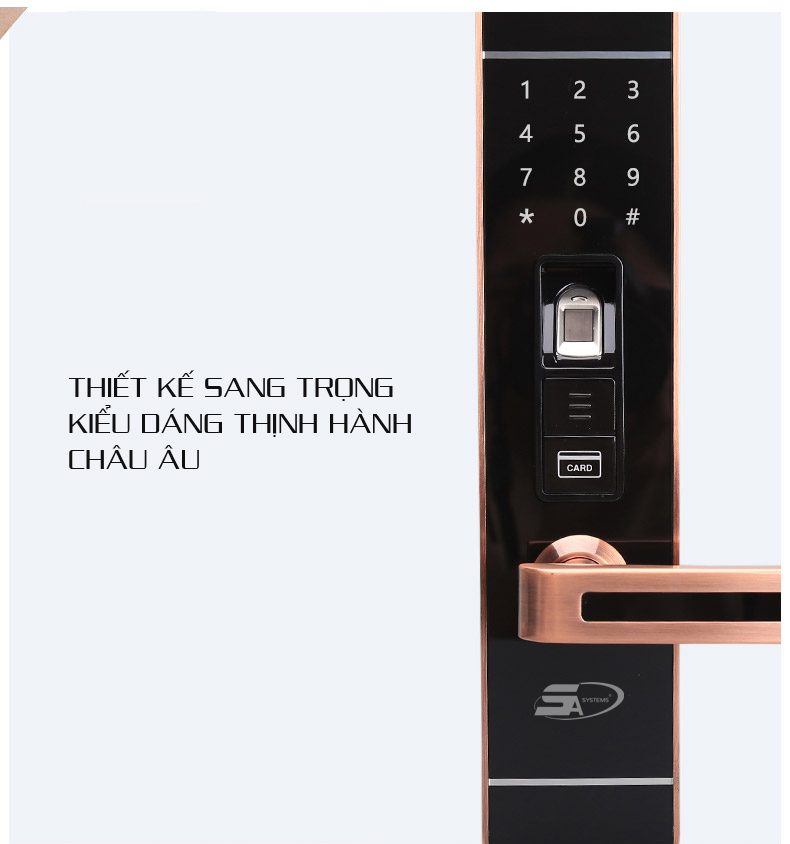 đại lý phân phối KHOÁ CỬA VÂN TAY 5ASYSTEMS 5A 7800 PLUS ĐỒNG
