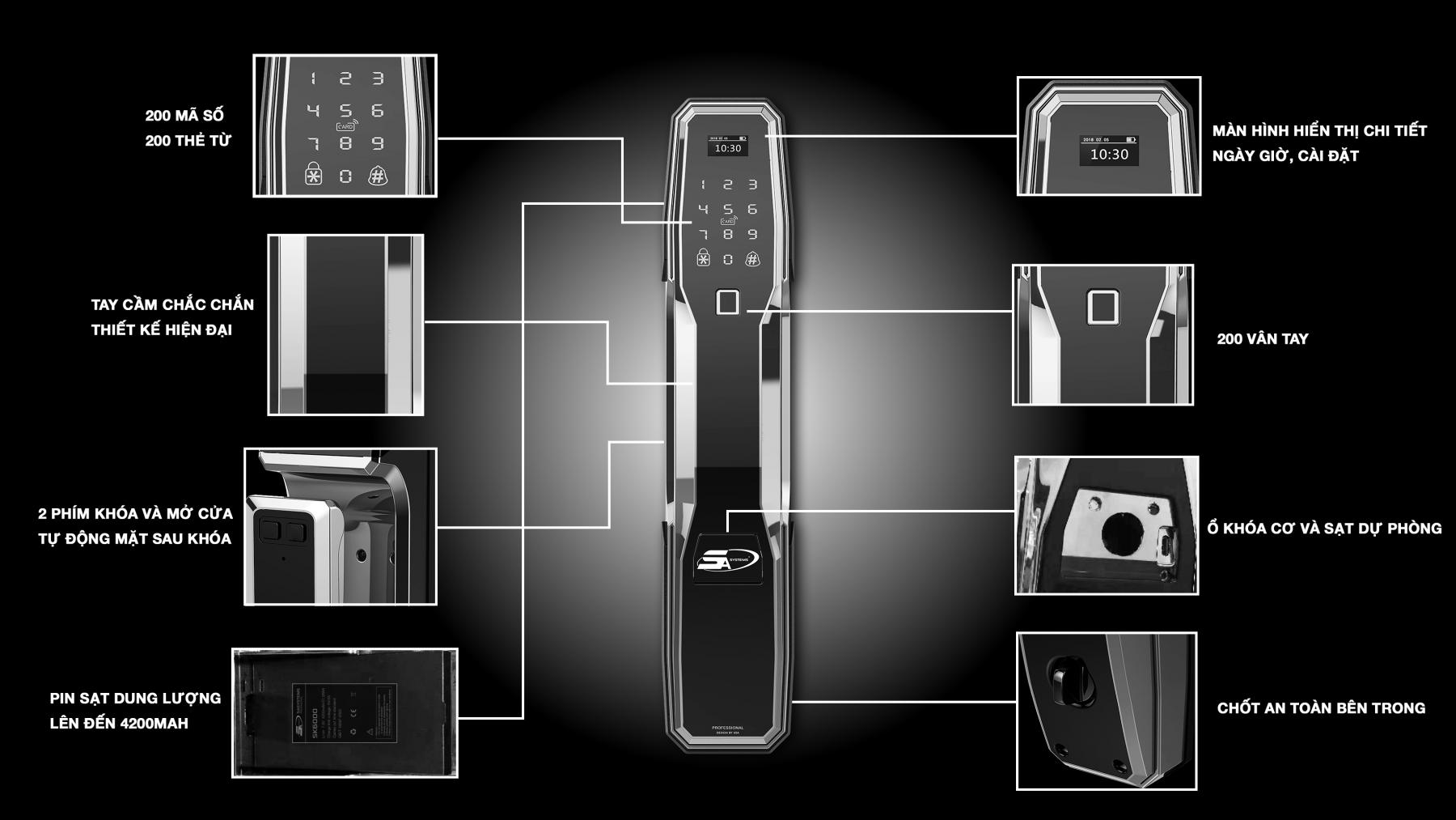 Bán KHOÁ CỬA VÂN TAY 5ASYSTEMS 5A SK6000 giá rẻ