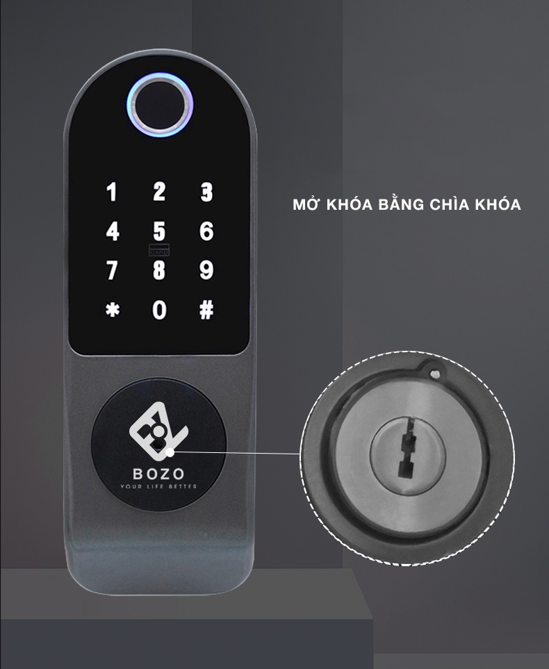 Sửa chữa Khóa cửa cổng vân tay 1 mặt BOZO B221 Plus