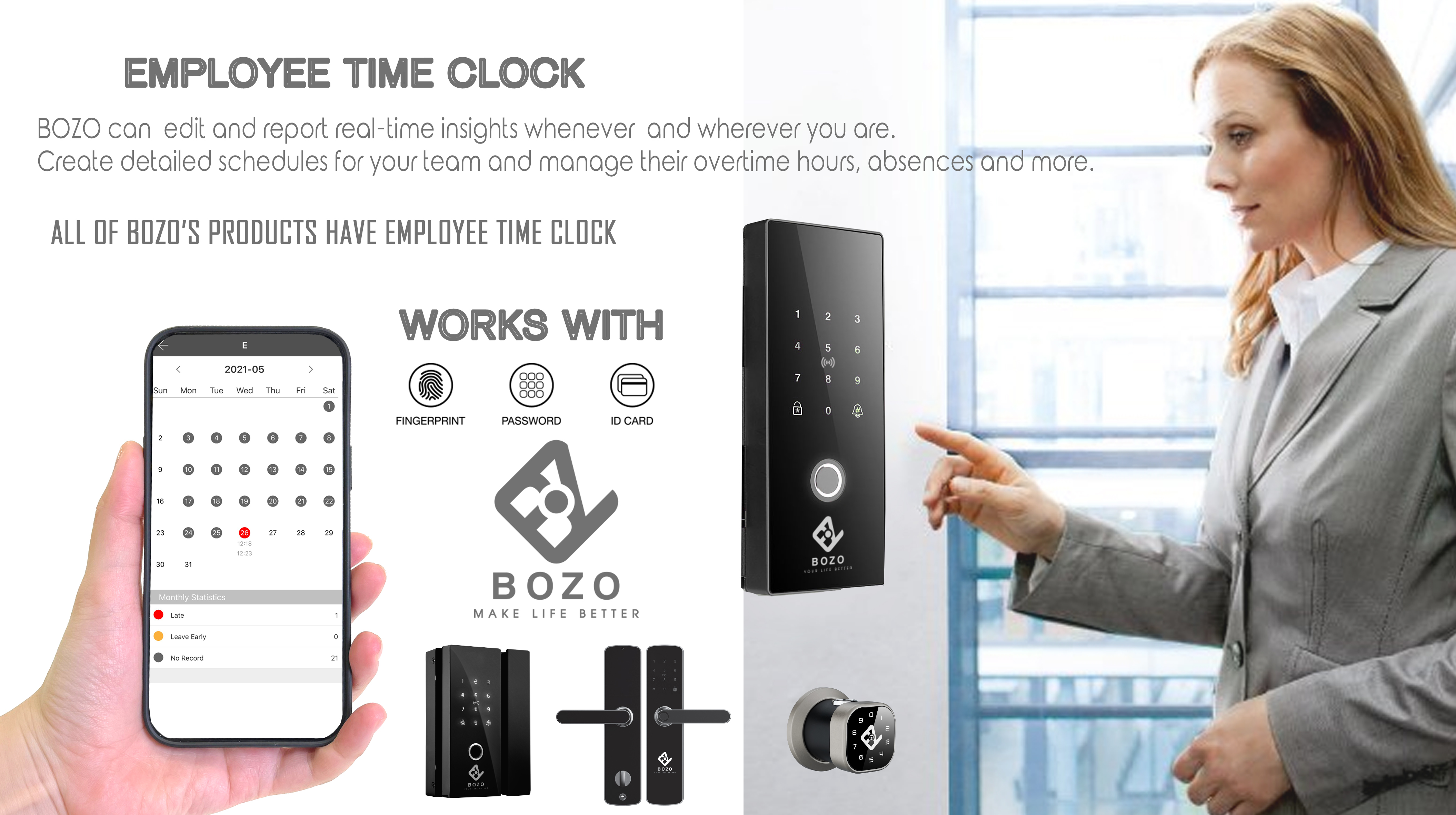 Sửa chữa khóa cửa gỗ vân tay BOZO J301