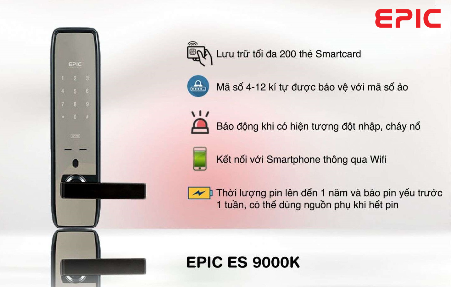 Sửa chữa Khóa cửa điện tử Epic ES 9000K