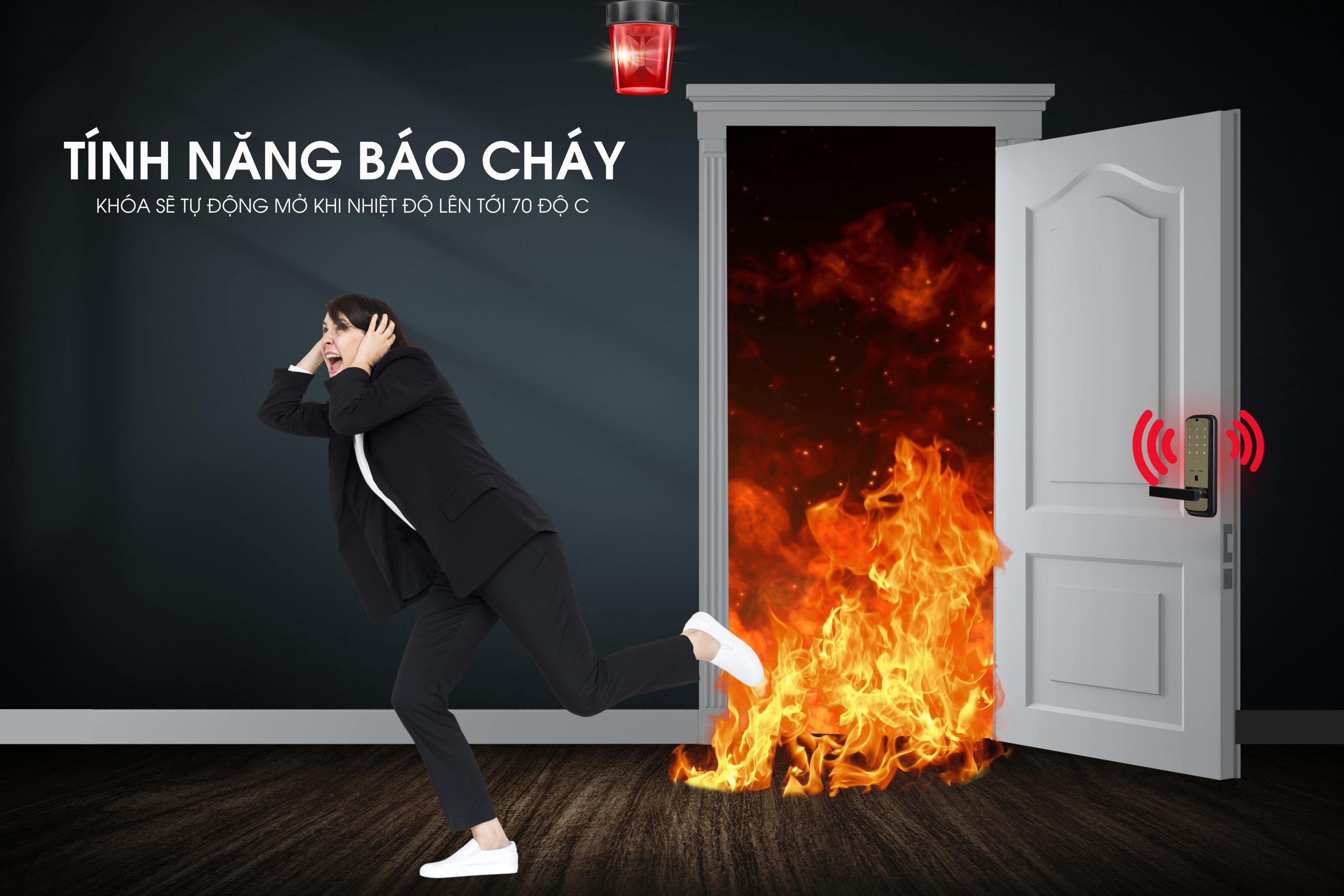 Tính năng Báo cháy của Khóa cửa điện tử Epic ES F7000K