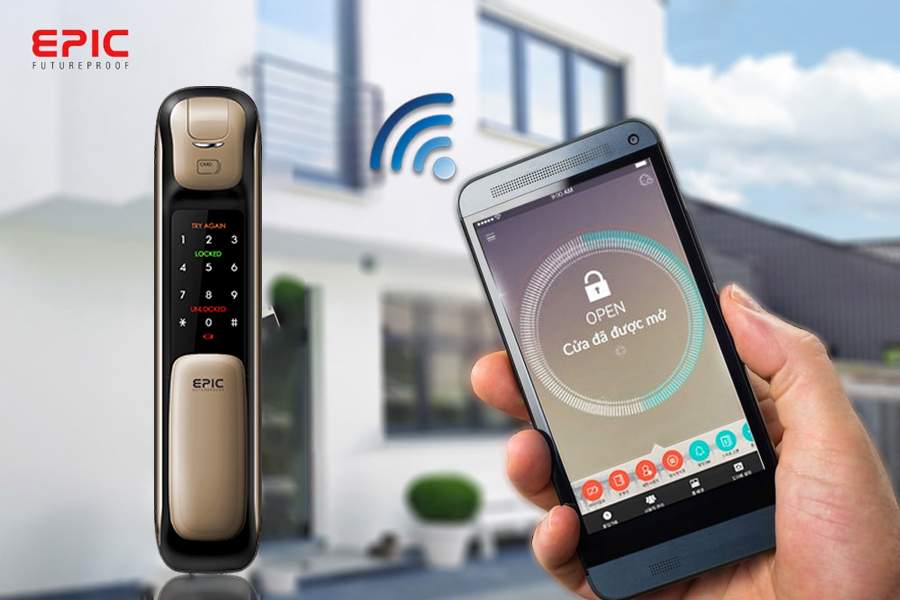 Dịch vụ lắp khóa cửa điện tử Epic ES P9100FK kết nối wifi