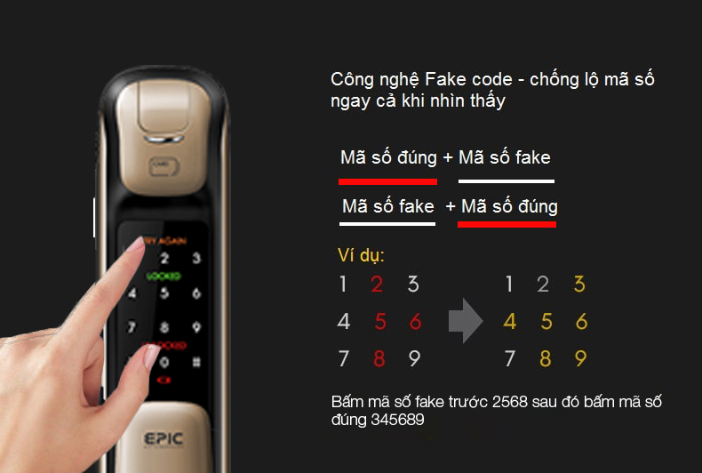 Bảo mật Khóa cửa điện tử Epic ES P9100FK