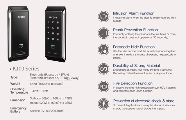 Bán khóa cửa điện tử Locpro K100