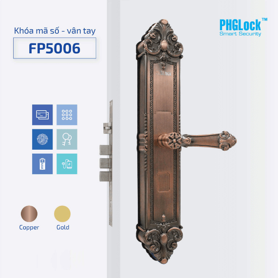 Khóa cửa điện tử PHGLock FP5006 chính hãng giá rẻ