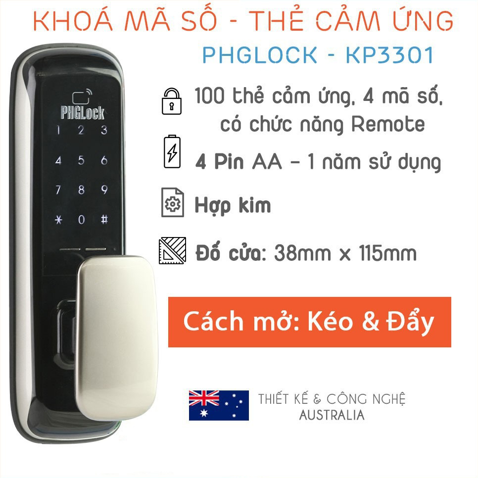Khóa cửa điện tử PHGLock KP3301