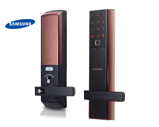 Địa chỉ bán KHÓA THÔNG MINH VÂN TAY SAMSUNG SHP-DH538BC/EN (ĐỒNG ĐỎ) giá rẻ