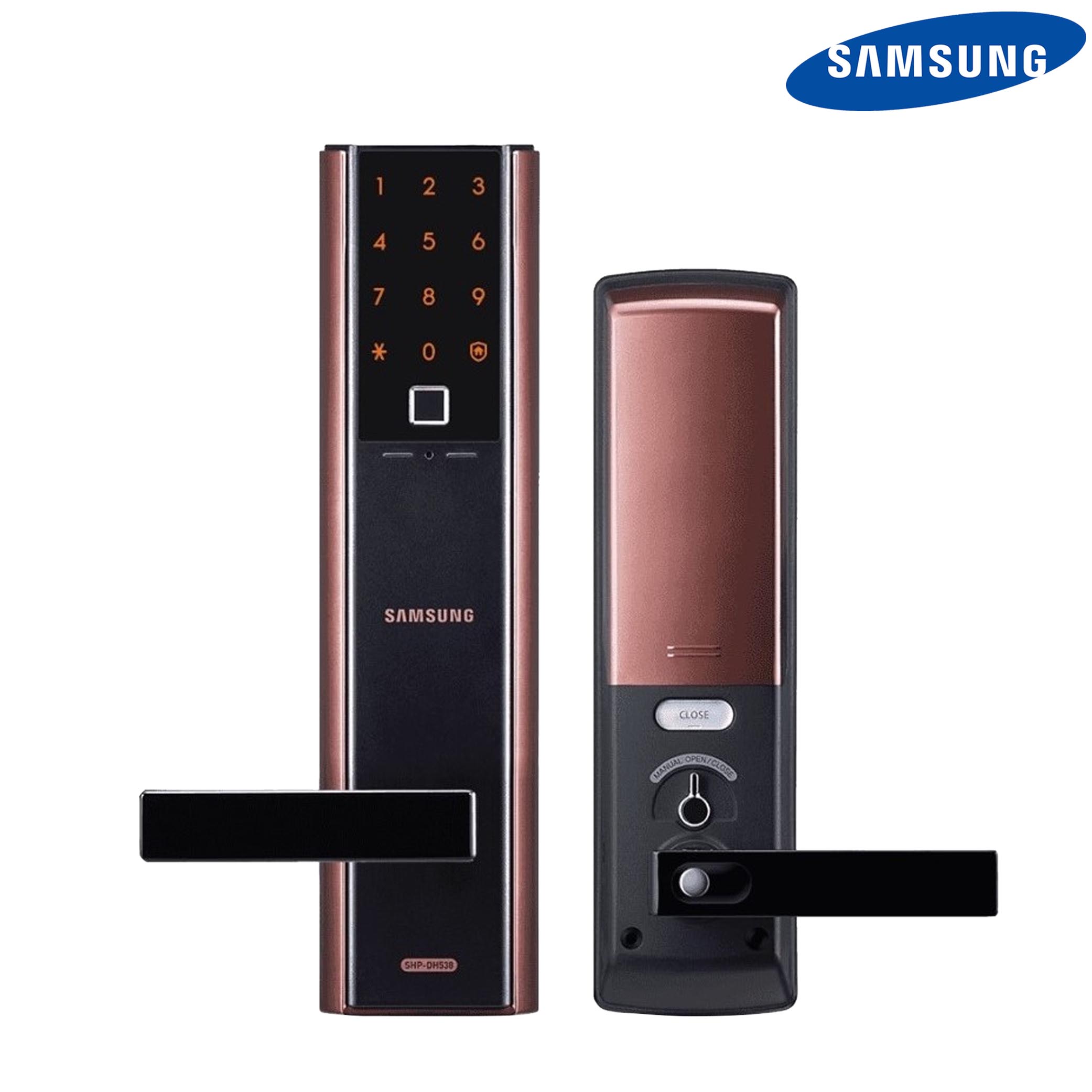 Phân phối - Lắp đặt khóa cửa vân tay Samsung tại Hà Nội SHP-DH538MU/EN (XÁM ĐEN) giá rẻ 