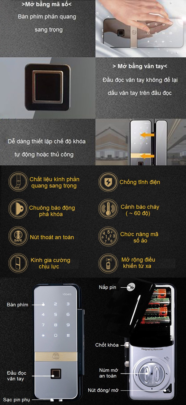 Dịch vụ lắp đặt và sửa chữa khóa cửa kính Yale YDG 413 tại Hà Nội