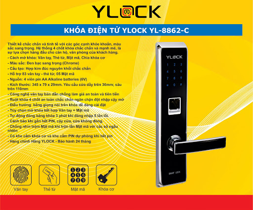 Khóa cửa điện tử YLOCK YL-8862-C