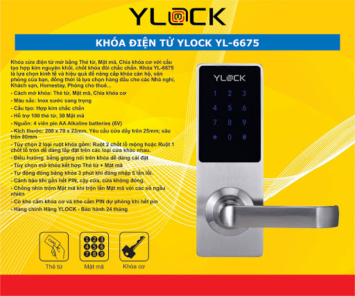 sản phẩm Khóa cửa điện tử YLOCK YL-6675