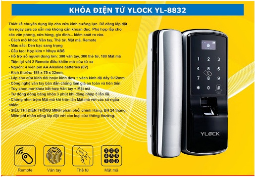đại lý phân phối KHOÁ CỬA ĐIỆN TỬ YLOCK YL-8832-RM