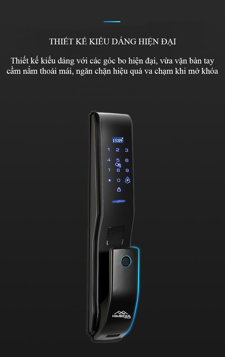 bán Khoá cửa điện tử HIMEDIA HOME H38 - Phân phối lắp đặt khóa cửa điện tử, khóa vân tay cao cấp tại Hà Nội