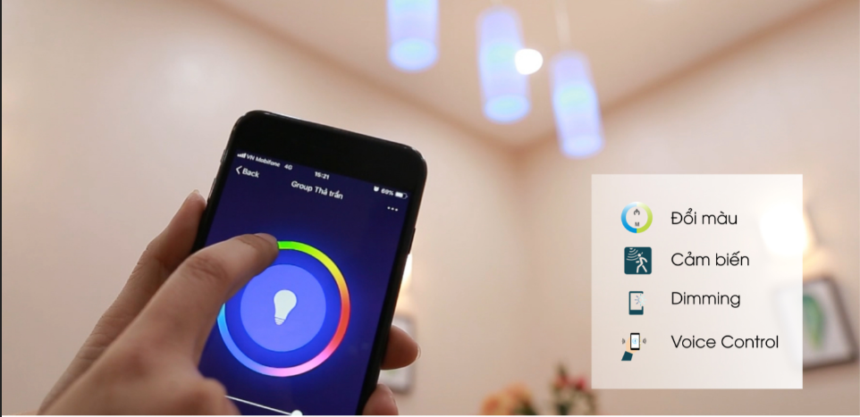 Lắp đặt Đèn Led ốp trần đổi màu LN22.BLE 500/40W