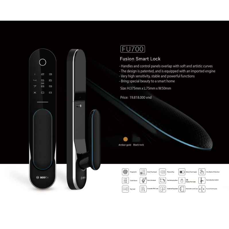 KHÓA CỬA ĐIỆN TỬ BOSCH FU700 CHÍNH HÃNG