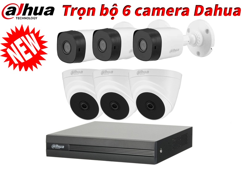 Bộ 6 Camera 2.0Mp Dahua (Trong Nhà Hoặc Ngoài Trời) chính hãng