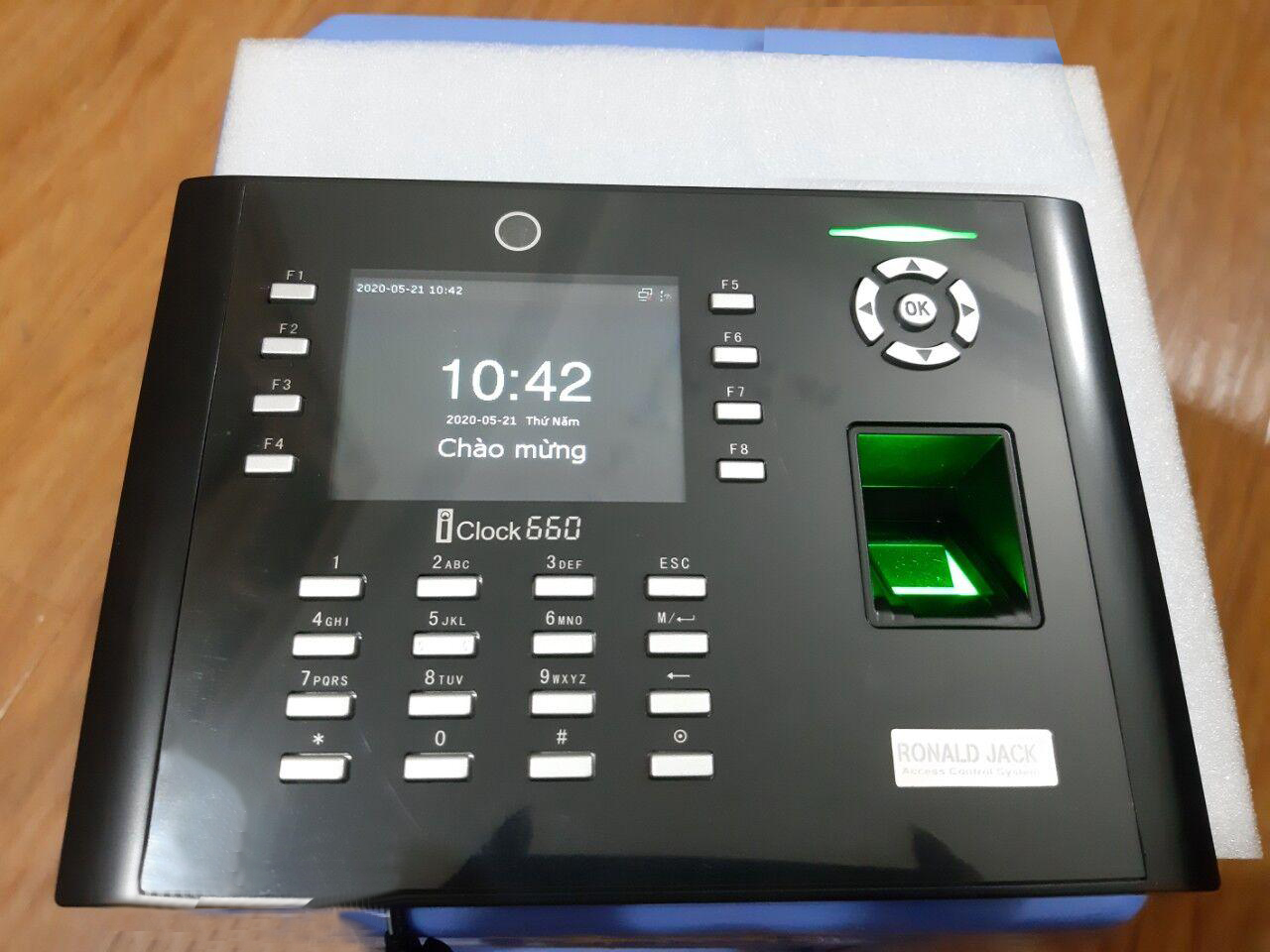 Máy chấm công vân tay Ronal Jack ICLOCK 660 chính hãng