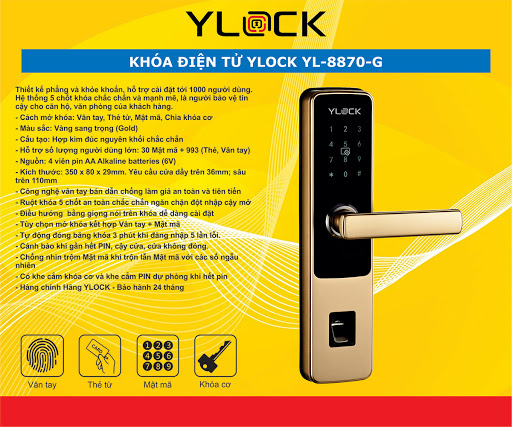 Khóa cửa điện tử YLOCK YL-8870G